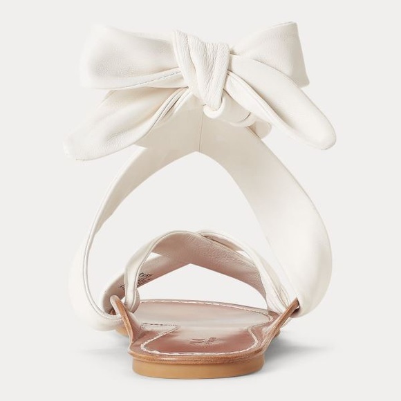 Polo Ralph Lauren® Leather Tie Sandal - White - 7.5 - Picture 4 of 6